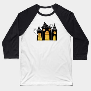 Haunted House with Ghosts Cartoon, made by EndlessEmporium Baseball T-Shirt